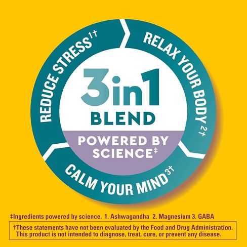 Nature Made Wellblends Calm Mind & Body, Magnesium Citrate, Ashwagandha 125mg & GABA 100mg Blend for Stress Relief, 38 Gummy Vitamins in Saudi Arabia