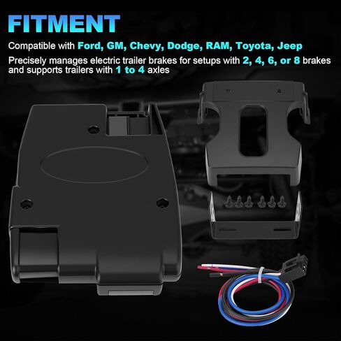 Electronic Brake Controller Compatible with Ford GM Chevy Dodge RAM Toyota Jeep with 2 4 6 and 8 Brakes (1-4 axles), LED Display,Plug and Play, Replace#90885 in Saudi Arabia