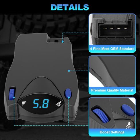 Electronic Brake Controller Compatible with Ford GM Chevy Dodge RAM Toyota Jeep with 2 4 6 and 8 Brakes (1-4 axles), LED Display,Plug and Play, Replace#90885 in Saudi Arabia