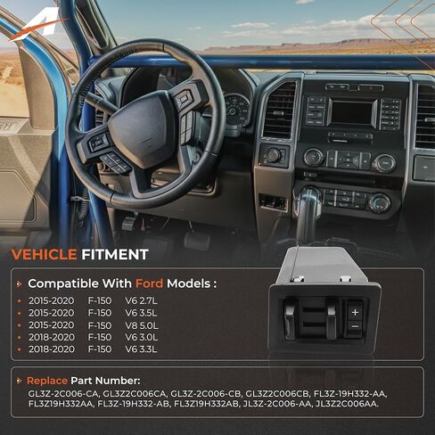 وحدة التحكم في فرامل المقطورة متوافقة مع Ford F-150 V6 2.7L 3.5L & V8 5.0L 2015-2020، F-150 V6 3.0L 3.3L 2018-2020 استبدال # JL3Z-2C006-AA FL3Z-19H332-AB in Kuwait