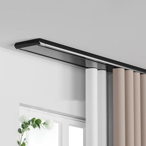 Silent Heavy Duty 5m Double Curtain Track - Adjustable 1-6m Aluminum Window Rod for Living Room, Bedroom & Hospital - Grey Drop Ceiling Curtain Pole, 16.4ft in Saudi Arabia