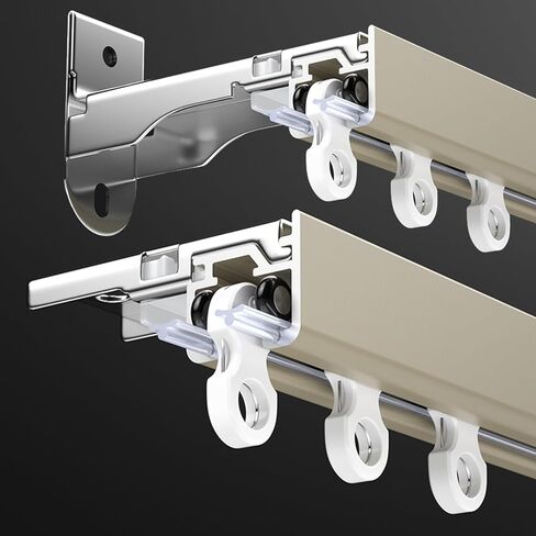 Upgraded Aluminum Ceiling Track System - Easy Install Wall & Ceiling Mount, 1m-4m (10.8ft) with Pulleys - Versatile Room Divider & Window Treatment Solution in White in Saudi Arabia
