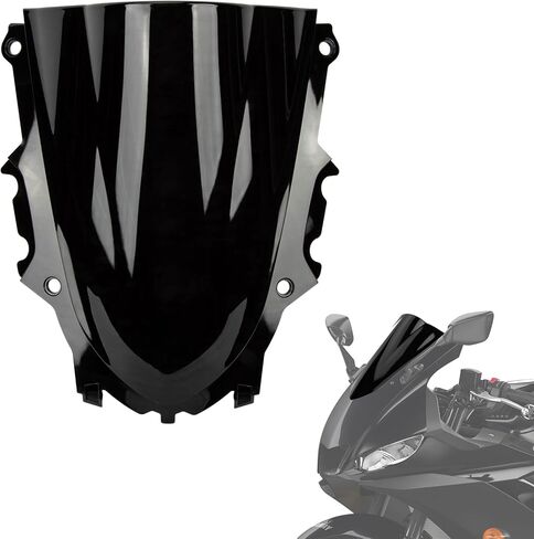 فقاعة مزدوجة للزجاج الأمامي PSLER لـ YZF R3 R25 2019-2025 أسود in Kuwait