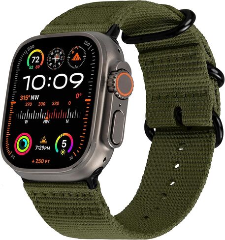 Carterjett EXTRA LARGE Hiking Trail Nylon Band - Compatible with Apple Watch Ultra 3/2/1 49mm 46mm 45mm 44mm for Men Women, XL for Big Wrists, Xtra Long, Soft Braided Sturdy Weave Sport Strap for iWatch Ultra, iWatch SE, Series 11 & All Models (Black, XL) in Kuwait