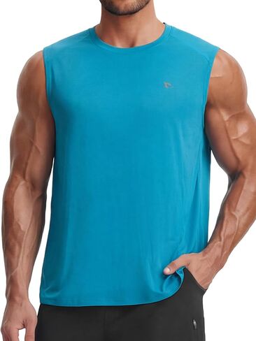 baleaf Men's Sleeveless Tank Tops Workout Muscle T Shirts Quick Dry Sun Protection UPF 50+ Athletic Gym Sport Shirts in Saudi Arabia
