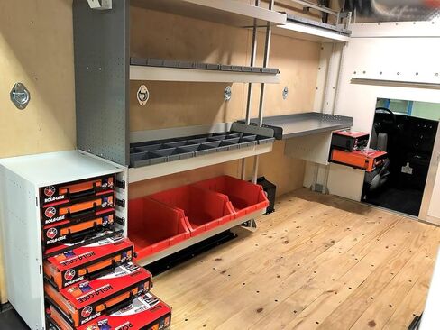 Van Storage System Shelf Support | Dual Post Heavy Duty Extension Frame | Mid/High Roof Commercial Vehicles in Saudi Arabia