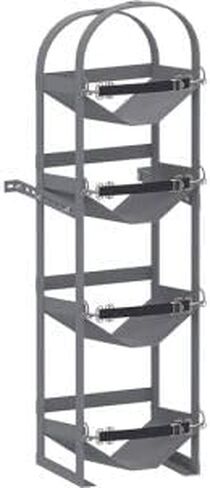 Van Storage System Refrigerant Tank Rack | 4-Tier Vertical Storage | Holds 4 x 30lb or 2 x 50lb Tanks | Heavy-Duty 14-Gauge Steel | Wall-Mount with Nylon Straps in Saudi Arabia