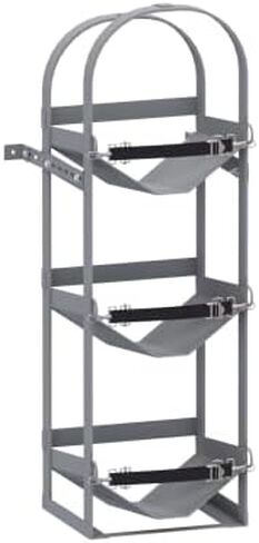 40102 Van Storage System Refrigerant Tank Rack | Bolts To Wall | Holds Three 30 lb or 50 lb Tanks | 43 H x 13-1/2 W x 12.7 D in | Steel | With Straps in Saudi Arabia