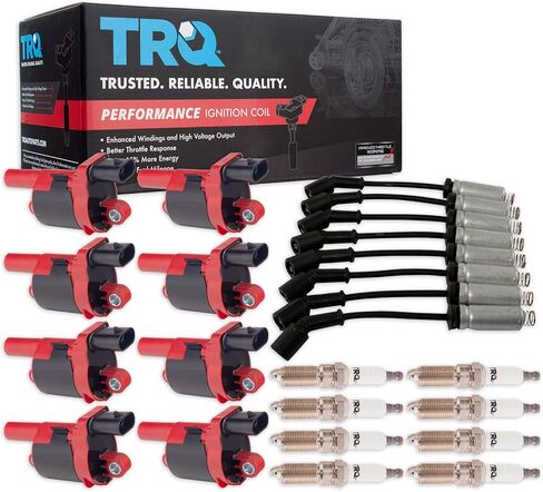 ملف الإشعال TRQ ومجموعة قابس الإشعال 17 قطعة من سدادات إيريديوم متوافقة مع 2014-2021 كاديلاك إسكاليد شيفروليه كامارو كورفيت سوبربان تاهو يوكون سيلفرادو جي إم سي سييرا 1500 2500 3500 HD in Kuwait