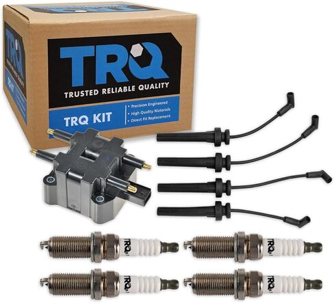 TRQ Ignition Coil & Spark Plug Kit 6 Piece Iridium Plugs Compatible with 1996-2000 Dodge Caravan 1995-2000 Stratus 1997-2000 Chrysler Cirrus Plymouth Breeze Voyager 1997 Grand Caravan Grand Voyager in Saudi Arabia