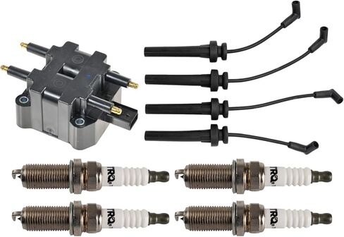 TRQ Ignition Coil & Spark Plug Kit 6 Piece Iridium Plugs Compatible with 1996-2000 Dodge Caravan 1995-2000 Stratus 1997-2000 Chrysler Cirrus Plymouth Breeze Voyager 1997 Grand Caravan Grand Voyager in Saudi Arabia