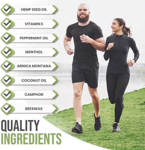 بلسم زيت القنب العضوي من فوكسليف للعضلات والمفاصل والظهر والركبتين والرقبة والأصابع والمرفقين مع خلاصة الأرنيكا والكافور والمنثول والنعناع - صنع في الولايات المتحدة الأمريكية 2 أونصة in Kuwait