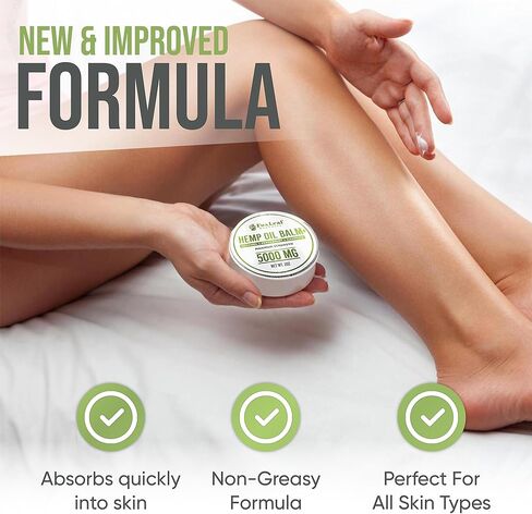 بلسم زيت القنب العضوي من فوكسليف للعضلات والمفاصل والظهر والركبتين والرقبة والأصابع والمرفقين مع خلاصة الأرنيكا والكافور والمنثول والنعناع - صنع في الولايات المتحدة الأمريكية 2 أونصة in Kuwait