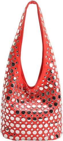 Stylish Studded Hobo Bag Y2K Rivets Bucket Purse for Women Trendy Small Shoulder Tote Handbag in Saudi Arabia