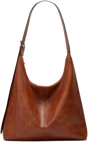 Women Large Hobo Bags Vegan Leather Shoulder Handbag Slouchy Tote Purses for Travel Shopping in Kuwait