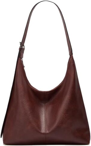 Women Large Hobo Bags Vegan Leather Shoulder Handbag Slouchy Tote Purses for Travel Shopping in Kuwait