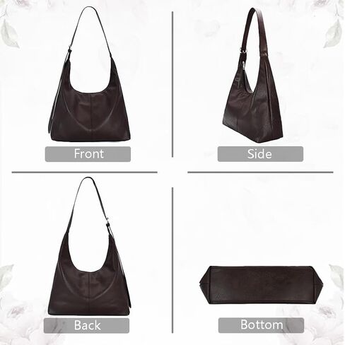 Women Large Hobo Bags Vegan Leather Shoulder Handbag Slouchy Tote Purses for Travel Shopping in Kuwait