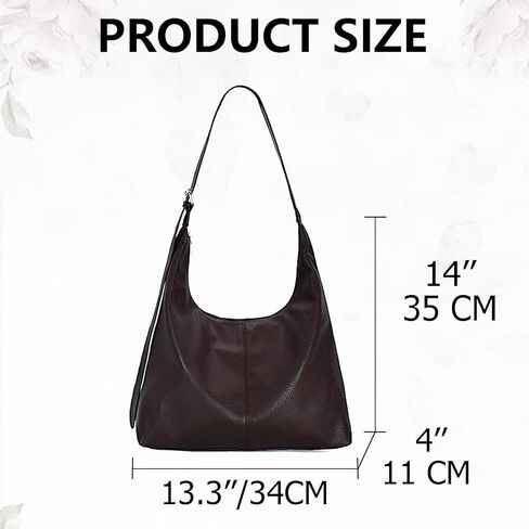 Women Large Hobo Bags Vegan Leather Shoulder Handbag Slouchy Tote Purses for Travel Shopping in Kuwait