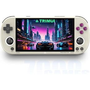 Trimui Smart Pro Handheld Game Console 5 inch Retro Handheld Video Games Consoles Built-in Rechargeable Battery Portable Style Hand Held Game Consoles System Black