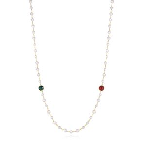 Baroque Freshwater Pearl Strand Long Shell Mother of Pearl Necklace 34'' Gold for Women
