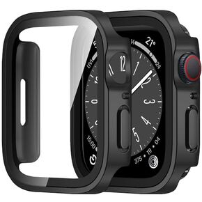 Amizee 2 Pack Compatible with Apple Watch Case 40mm Series 6/5/4/SE with Built-in Screen Protector, Hard PC Case Straight Edge Ultra Thin Anti-Scratch Protective Cover for iWatch 40mm (Black)