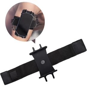 حزام يد للجري من MOGALY قابل للدوران 360 درجة، حامل هاتف للركض 3 في 1، حامل هاتف رياضي للدراجة، يناسب جميع الهواتف الذكية مقاس 4.7-7.3 بوصة (أسود) in Kuwait