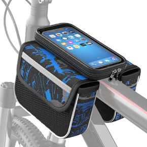 YERGOFE Bike Frontbar Bike Bag - Blue - Bicycle Accessories for Adult Bikes， Waterproof，Compatible Phone