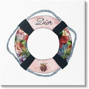 Stupell Industries Floral Patterned Life Preserver Upscale Fashion Motif Canvas Wall Art, Design By Amelia Noyes