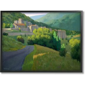 Stupell Industries Winding Road Path Distant Rural Farm Town Framed Wall Art, Design By Ian Roberts