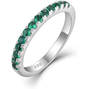 YIFSIY Stackable Ring 925 Sterling Silver Stacking Rings for Women Eternity Cubic Zirconia Ring