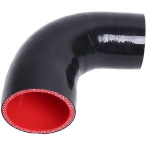 90 Degree Elbow 4-Ply High Performance Reducer Coupler Silicone Hose for Auto (2.5-2.0, Black)