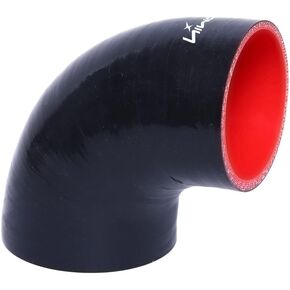 Hiwowsport 90 درجة الكوع 4-Ply عالية الأداء المخفض مقرنة سيليكون خرطوم للسيارات (2.5-2.0، أسود)