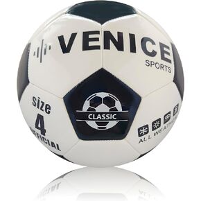 كرة القدم الكلاسيكية VENICE SPORTS - الحجم الرسمي 3 / الحجم 4 / الحجم 5 كرات القدم - كرة القدم التقليدية الخارجية والداخلية - لاعبي كرة القدم الشباب البالغين - هدايا كرة القدم الجذابة