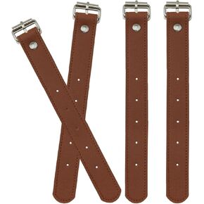 XGNG 2Pairs 4PCS Bicycle Basket Cargo Straps Bike Basket Leather Straps Front Handlebar Basket Straps for Bike Beach Cruiser Bicycle