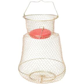 DUPDMKIN Fish Basket for Caught Fish 33cm Floatable Fish Basket with Floating Design 1 Pack Fishing Basket Galvanized Wire Floating Fish Basket