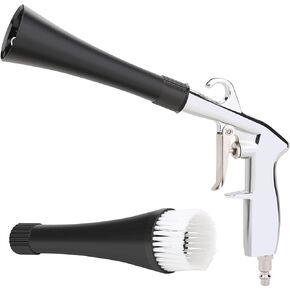 WYNNsky Car Clean Gun, High Flow Air Gun with Trumpet Nozzle and Brush Nozzle, 360 Degree Swviel Aluminum Tube