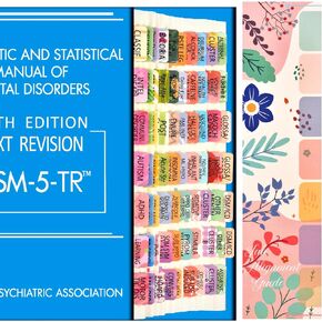 Index Tabs for DSM-5-TR, DSM-5, Works for The Latest DSM-V-TR 2022 Version, 18 Blank Tabs Included, Color-Coded and Laminated, with Alignment Guide