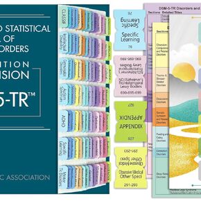 Index Tabs for DSM-5-TR, 94 Printed DSM-V-TR Tabs with Blank Tabs, Color-Coded with Alignment Card & Abbreviation Description Cards for The Diagnostic and Statistical Manual of Mental Disorders