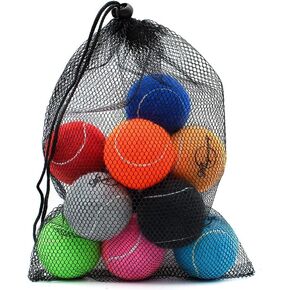 Magicorange Tennis Balls, 12 Pack Tennis Balls for Dogs, Pet Dog Playing Balls, Come with Mesh Bag for Easy Transport, Colorful Easy Catching Pet Dog Balls (Yellow, 2.5 inch)
