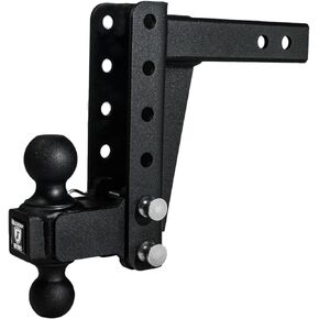 BulletProof Hitches - 2.0" Adjustable Medium Duty Trailer Hitch (14,000 lb. Rating) - 4" Drop/Rise Trailer Hitch with 2" & 2-5/16" Dual Ball - Powder Coat, Box Steel, Corrosion-Resistant