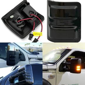 2pcs Fo rd Smoked Side Mirror LED Lights Turn Signal Indicator, Daytime Running Lights For Fo rd F250 F350 F450 Super Duty 2008-2016