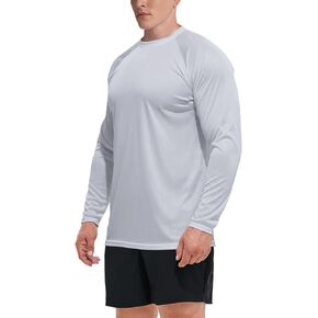 GKVK Men's UPF 50+ Fishing Shirts Rash Guard Long Sleeve Sun Shirt Quick Dry Hiking Shirt for Running Swimming