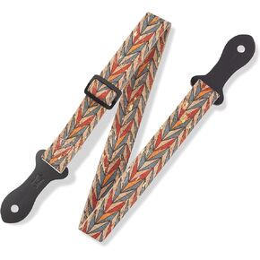 Levy's Leathers Cork Mandolin, Ukulele, and Guitar Strap; Folk Instruments Series - Chevron (MX23ALL-002)