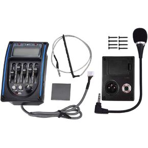 Guitar Pickup Equalizer 5 Bands Preamp Guitar Equalizer Piezo Pickup Tuner Digital Pickup Guitar with LCD Display for Acoustic Guitar