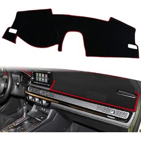 Custom Fit Dashboard Black Center Console Cover Dash Mat Protector Sunshield Cover Pad Carpet Compatible with Honda 11th Civic 2021 2022 Coupe (Black Rim)