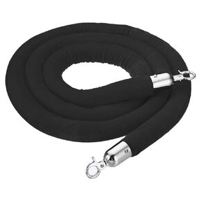 PATIKIL 5.9 Feet Pink Velvet Stanchion Rope, Crowd Control Barrier Rope with Snap Hooks for Posts Stand Queue Divider of Hotel Theater, Silver