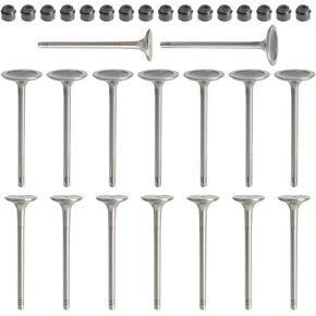 CARBBIA Engine Intake Valve and Exhaust Valve Set Compatible with Audi VW 2.0T (FSI, TSI) Compatible with Skoda Octavia Compatible with Seat Alhambra 16pcs 06D109611H 06D109611T with 16pcs Valve Seals