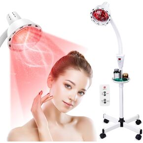 FamiHealth Light Therapy Heat for Body, 275W and 850nm Infrared Light Therapy for Relieve Joint Pain and Muscle Aches Body, Height Adjustable Standing Red Light Lamp with Timer and Remote Control