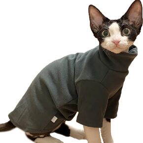 DUOMASUMI Sphynx Cat Clothes Self-Heating Warm Thermal Underwear Hairless Cat Clothes for Devon,Cornish,Perterbald Cat(L)