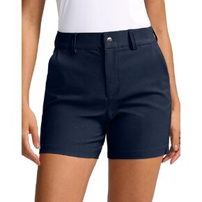 SANTINY Women's 5" Golf Shorts with Pockets Quick Dry Stretch Work Outdoor Hiking Shorts for Women Casual Summer